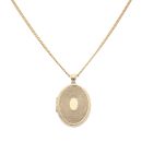9ct Yellow Gold Patterned Locket Pendant and Chain 20"