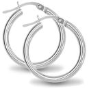 Mint Of London 925 Silver Polished Hoop Earrings