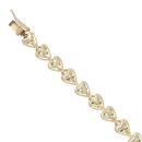 14ct Yellow Gold Patterned Heart Bracelet 7"