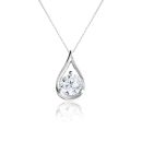 9ct White Gold 1.00ct Oval Lab Grown Diamond Tear Frame Pendant