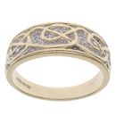 9ct Yellow Gold 0.05ct Diamond Celtic Signet Ring