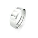 9ct White Gold Soft Chamfered Edge Wedding Band 6mm