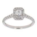 9ct White Gold 0.50ct Brilliant and Baguette Cut Diamond Cluster Ring