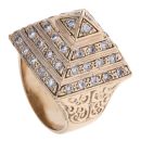 9ct Yellow Gold Cubic Zirconia Pyramid Ring