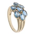 9ct Yellow Gold Blue Topaz Cluster Ring