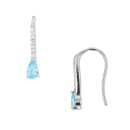 Silver Blue Gem Drop Earrings