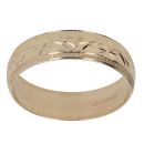 9ct Yellow Gold Patterned 6mm Wedding Band