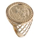9ct Yellow Gold 1999 St George Coin Ring