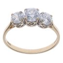 14ct Yellow Gold Cubic Zirconia Three Stone Ring