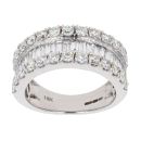 18ct White Gold 2.00ct Diamond Three Row Ring