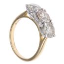 18ct Yellow Gold 3.14ct Brilliant Cut Diamond Trilogy Ring