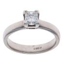 18ct White Gold 0.50ct Princess Cut Diamond Solitaire Ring