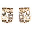 14ct Yellow Gold 0.15ct Diamond Square Fancy Earrings