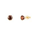 9ct Yellow Gold Brown Cubic Zirconia Stud Earrings 4mm