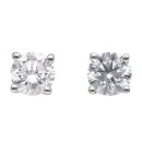 9ct White Gold 1.00ct Brilliant Cut Lab Grown Diamond Stud Earrings