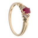 18ct Yellow Gold 0.12ct Diamond and Ruby Single Stone Ring