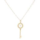 Tiffany & Co 18ct Yellow Gold 0.02ct Diamond Key Pendant And Chain 18"