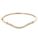 9ct Yellow Gold 0.45ct Diamond Wave Hinged Bangle