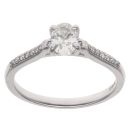 Platinum 0.55ct Oval Cut Lab Grown Diamond Solitaire Ring