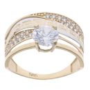 14ct Yellow And White Gold Single Stone Signet Ring