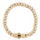 14ct Yellow Gold Monaco Classic Alternate Flex Lock Curb Bracelet 8"