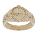 9ct Yellow Gold 0.02ct Diamond Watch Style Signet Ring