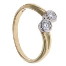 18ct Yellow Gold 0.40ct Brilliant Cut Diamond Two Stone Fancy Ring