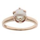 9ct Yellow Gold Pearl Single Stone Ring