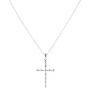 9ct White Gold 0.20ct Brilliant Cut Diamond Cross Pendant and Chain 18"