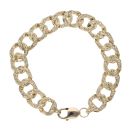 9ct Yellow Gold Patterned Curb Bracelet 8.5"