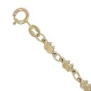 9ct Yellow Gold Elephant Bracelet 7"