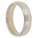 9ct Yellow and White Gold Milgrain Wedding Band 4.9mm