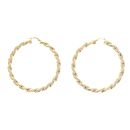 9ct Yellow Gold Large Twist Hoop Earrings