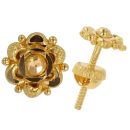 22ct Yellow Gold Floral Stud Earrings