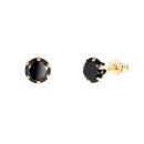 9ct Yellow Gold Black Cubic Zirconia Stud Earrings 5mm