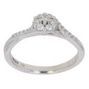 9ct White Gold 0.22ct Brilliant Cut Diamond Cluster Ring