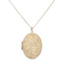 9ct Yellow Gold Locket Pendant and Chain 28"