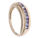 9ct Yellow Gold Tanzanite Half Eternity Ring