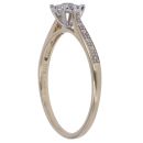 9ct Yellow Gold 0.15ct Brilliant Cut Diamond Cluster Ring