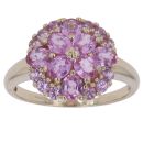 9ct Yellow Gold Pink Gemstone Cluster Ring