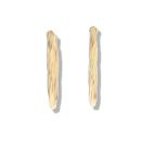 9ct Yellow Gold Oval Trist Hoop Earrings