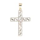 14ct Yellow Gold Greek Key Crucifix Pendant