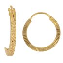 22ct Yellow Gold Dot Square Profile Hoop Earrings