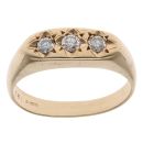18ct Yellow Gold 0.40ct Diamond Trilogy Signet Ring