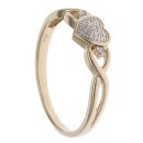 9ct Yellow Gold 0.01ct Diamond Heart Ring