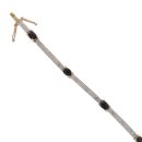 9ct Yellow And White Gold 0.10ct Diamond And Sapphire Bracelet 7"