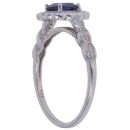 Silver Cubic Zirconia and Blue Gemstone Cluster Ring By Icesia