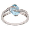 Silver Turquoise and Cubic Zirconia Cross Fancy Ring