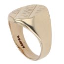 9ct Yellow Gold Linear Patterned Signet Ring