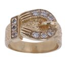 9ct Yellow Gold Cubic Zirconia Buckle Ring